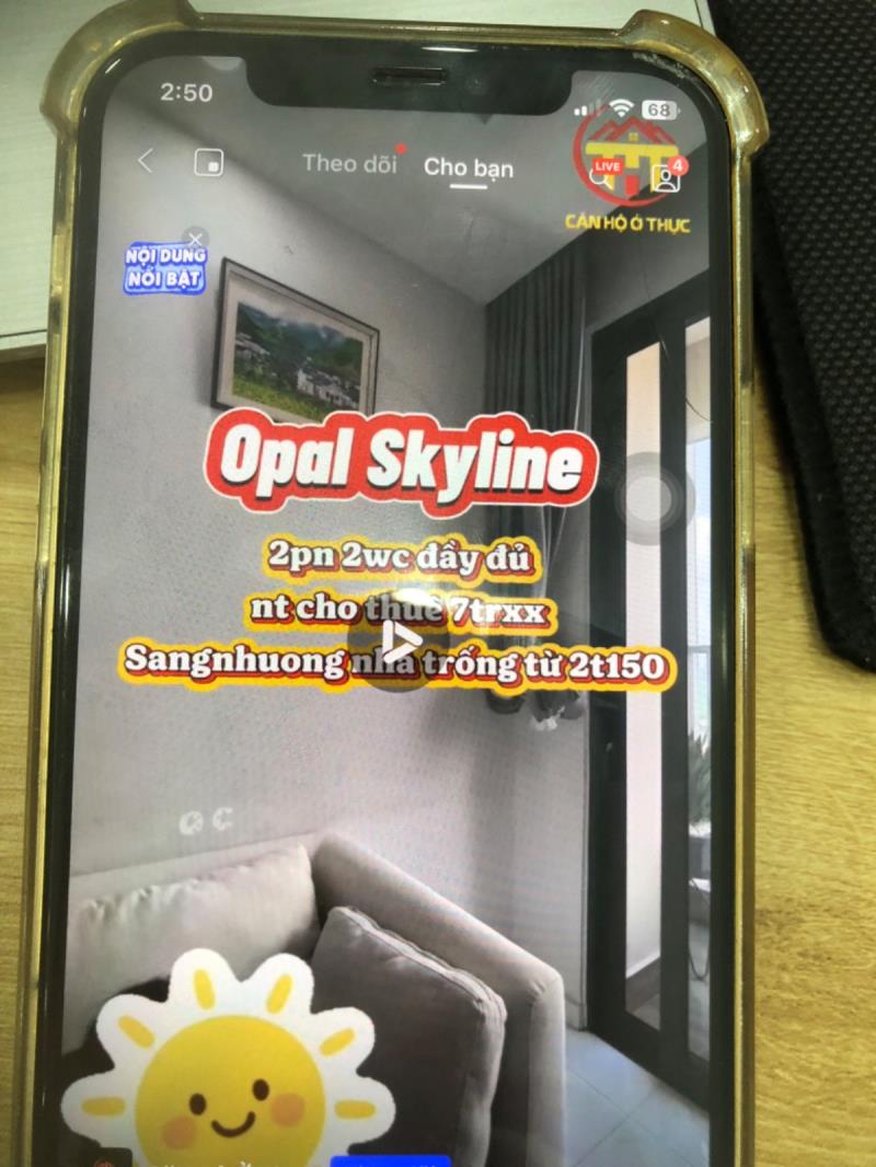 Cho thuê căn opal skyline lái thiêu 5.5tr/th 2pn2wc - 2