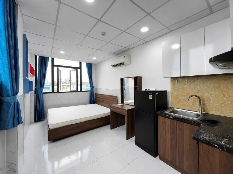 Cho thuê căn hộ full nội thất có cửa sổ lớn quận bình thạnh, thuận tiện đi q1 - gần hutech, ngoại thương, gtvt