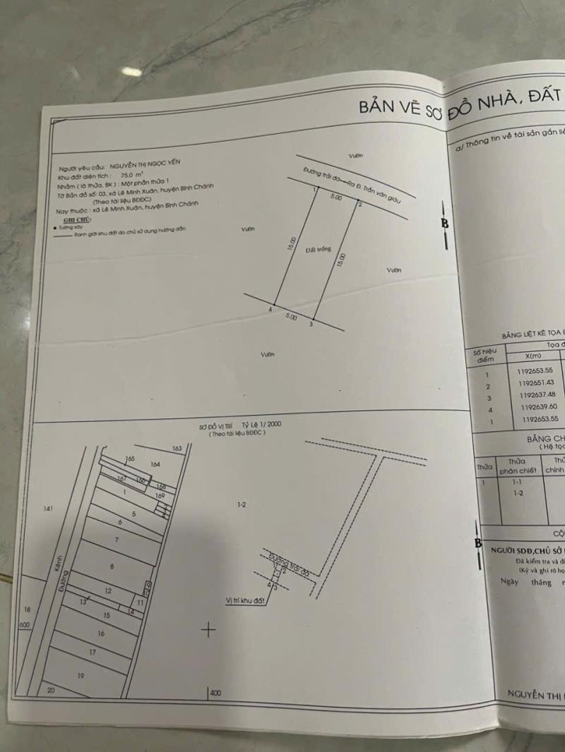 Bán đất 75m2 - 5x15 - xã bình lợi, bình chánh - ngay chợ cầu xáng - 270 triệu - Ảnh 2