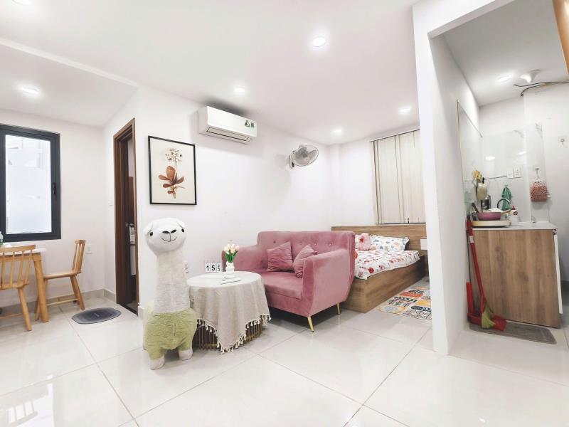 Căn hộ tách bếp vibe dễ thương mới 100% gần quận 1, chợ bà chiểu, hàng xanh, tiện di chuyển phan đăng lưu, lê quang định, đại học hutech, uef, hồng bàng, văn lang - Ảnh 2