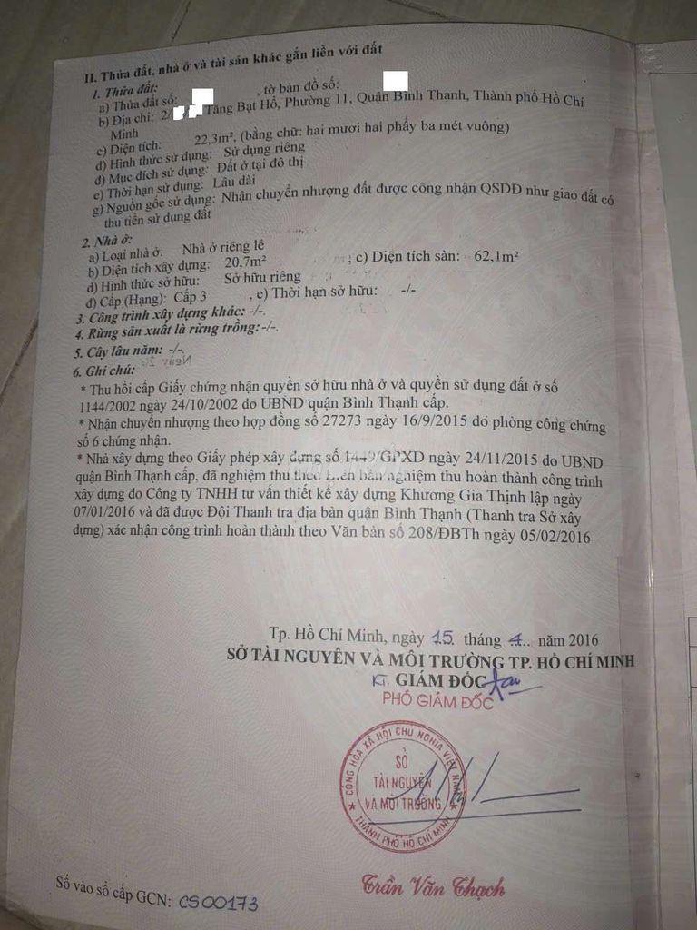 Bán nhà bình thạnh - ngang hơn 4m / 1 trệt 2 lầu / sânthượng / - 2