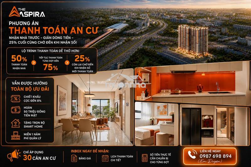 The aspira - bán căn 2pn2wc 64m² giá chỉ 2,581tỷ, tt nhanh ck thêm 6%