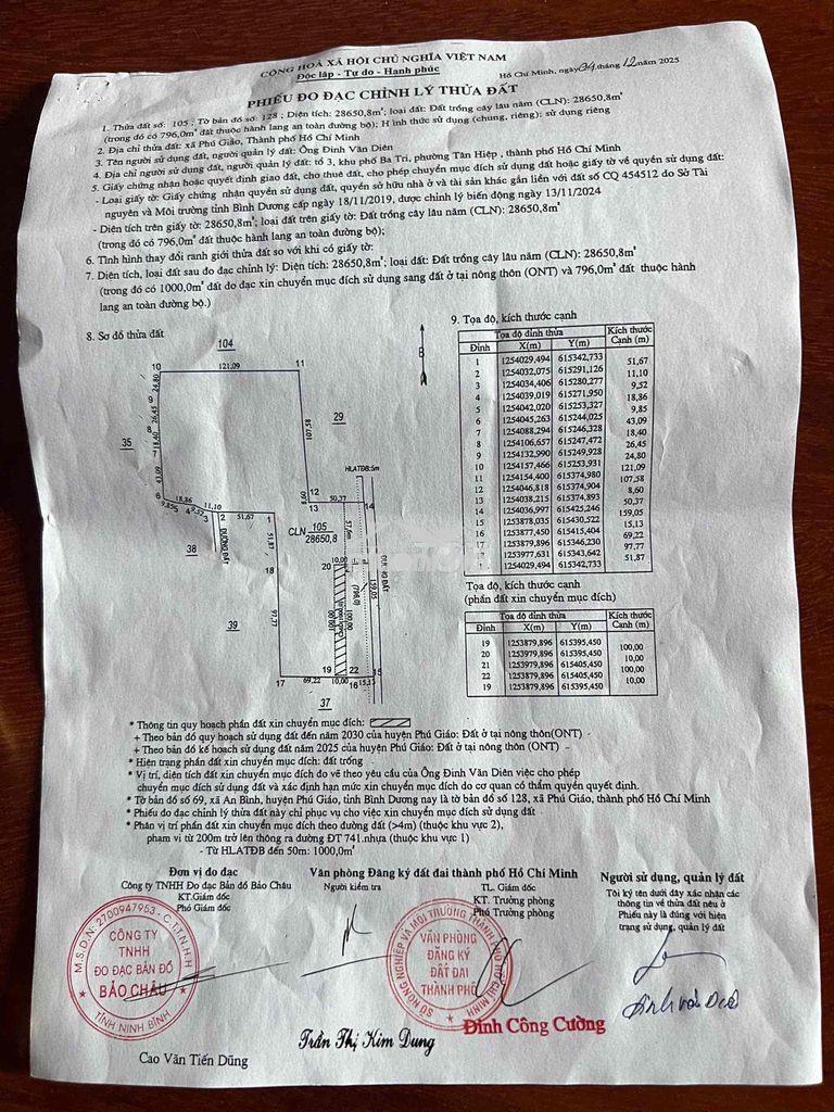 Đất 2,86ha mặt tiền đt741 – ngang 159m – có thổ cư – sổ riêng - 2