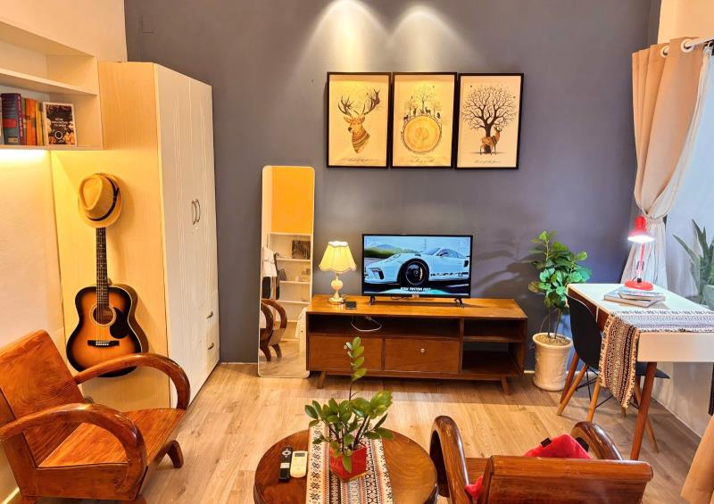 Cho thuê căn hộ 1pn ban công, decor đẹp ngay cầu thị nghè bình thạnh giáp q1 - Ảnh 3