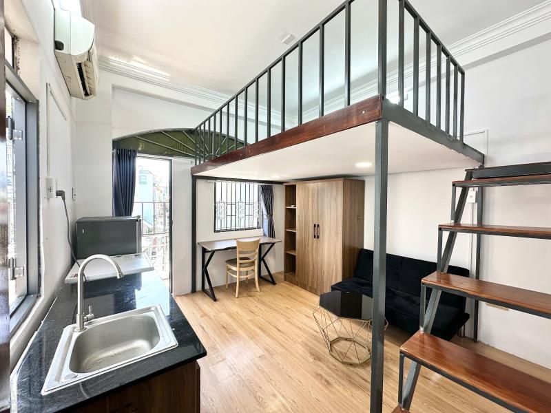 Cho thuê căn hộ có gác, ban công, máy giặt riêng, rộng 40m2 ở đc 3-4 người_nguyễn văn thương gần metro, uth, ftu2